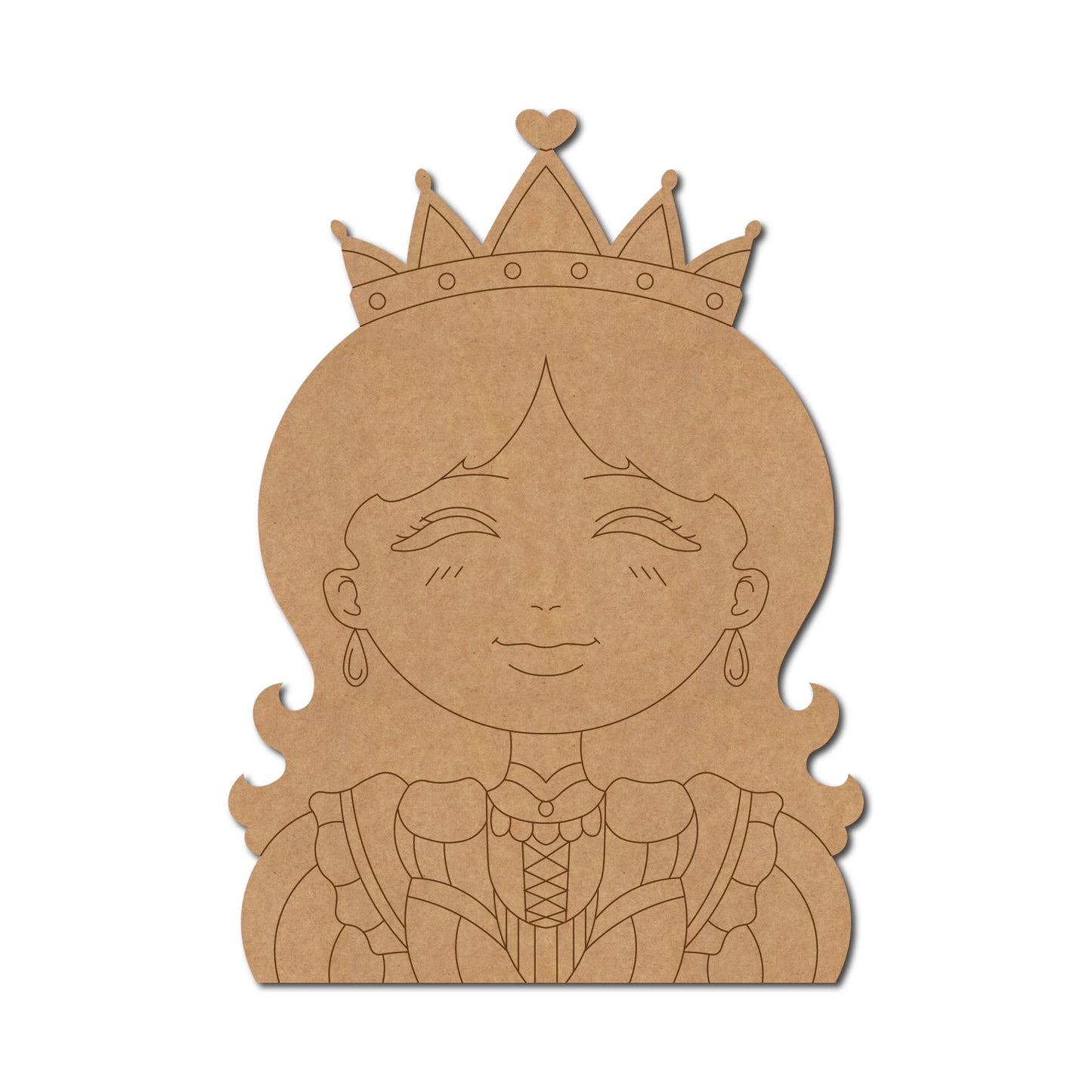 Girl Wearing Crown Pre Marked MDF Design 1