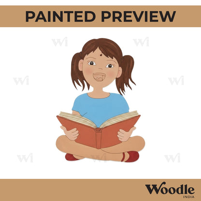 Girl With Book Pre Marked MDF Design 1