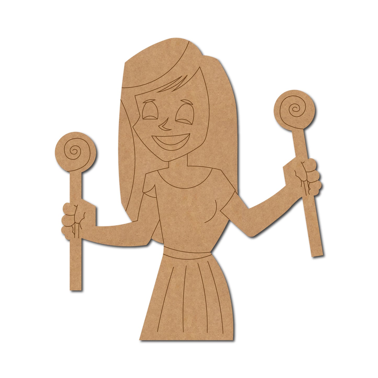 Girl With Candy Sticks Pre Marked MDF Design 1