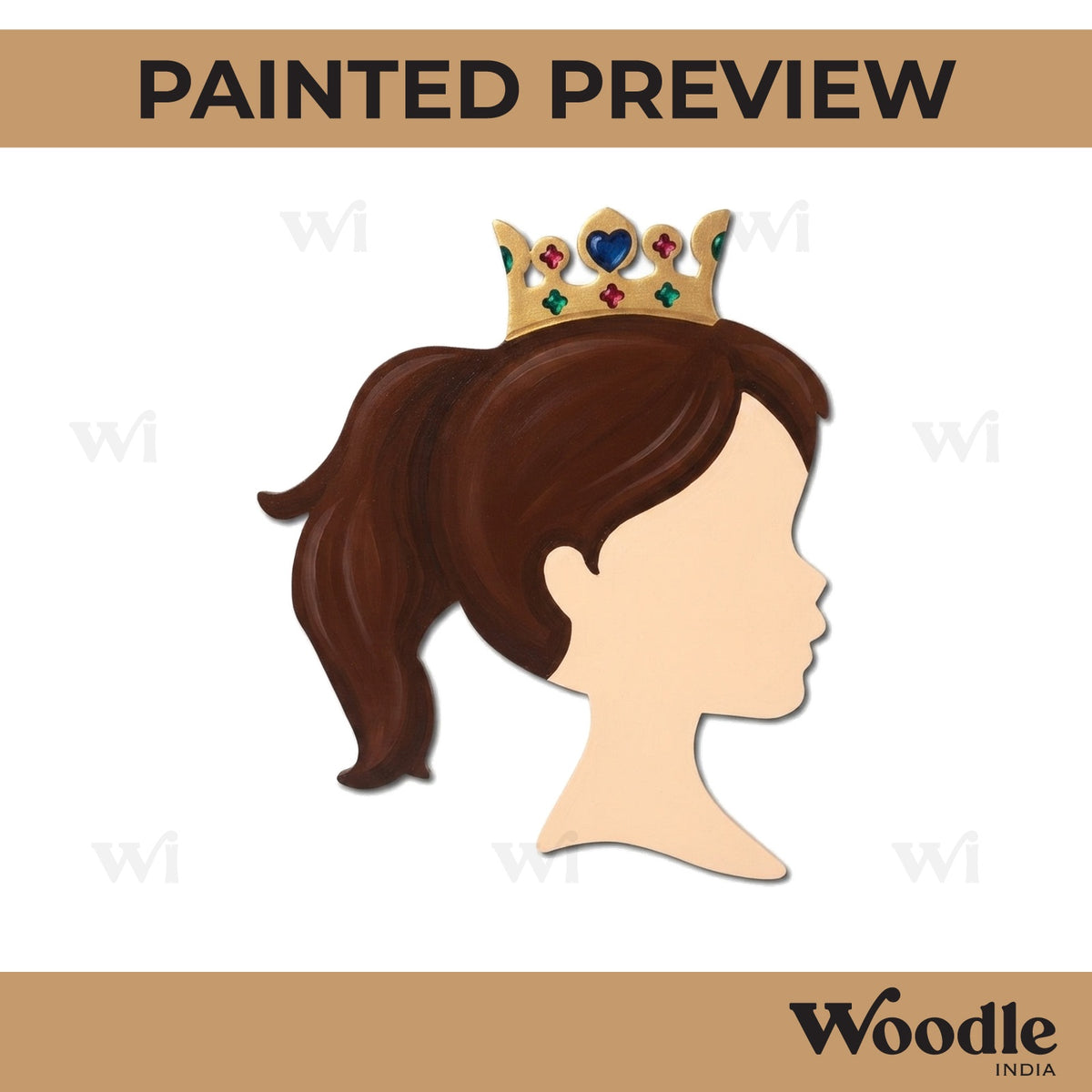 Girl With Crown Cutout MDF Design 1