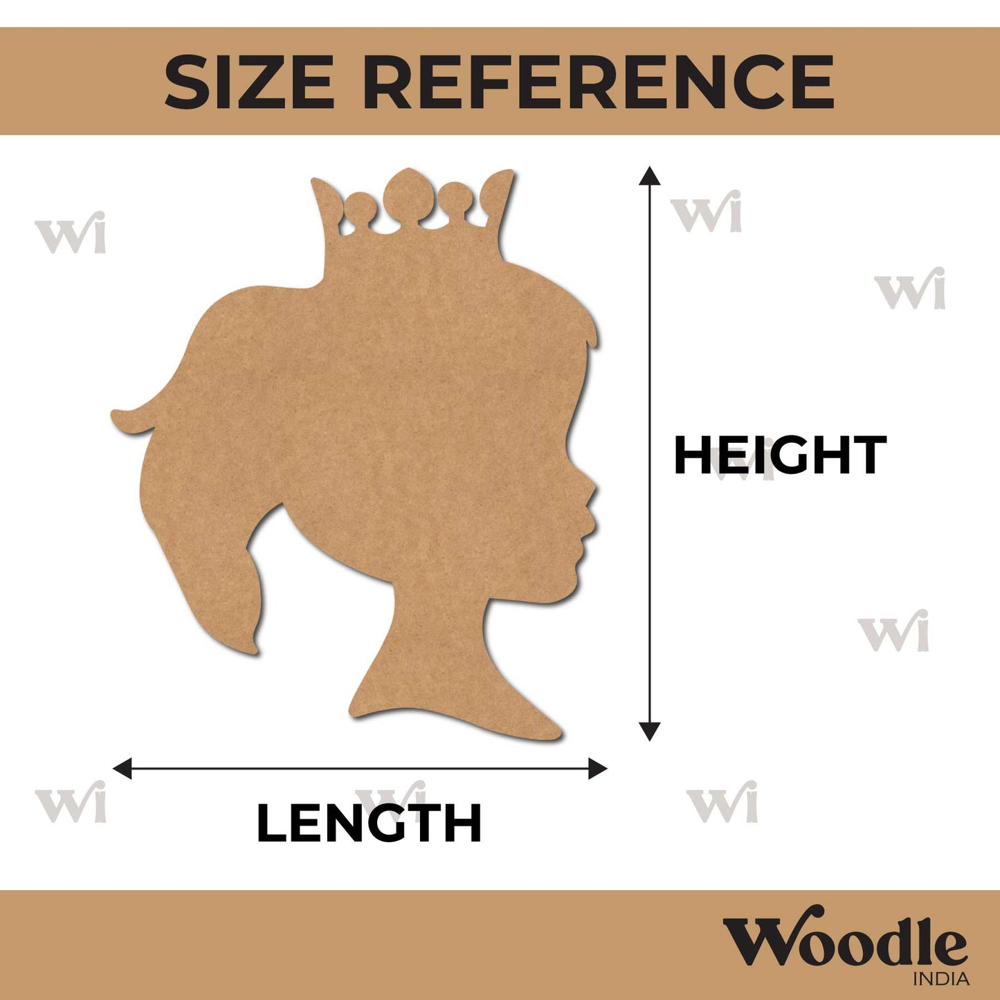 Girl With Crown Cutout MDF Design 1