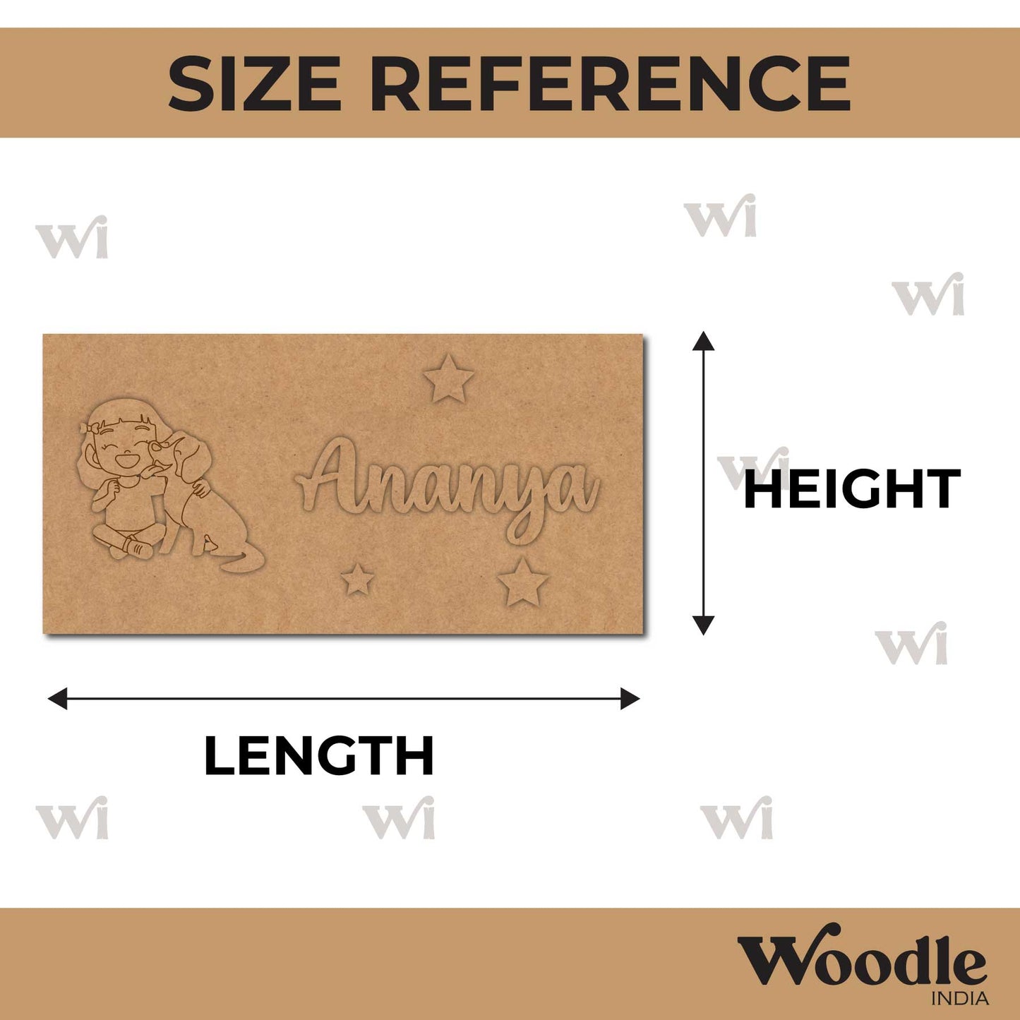 Girl With Dog Kids Nameplate MDF Design 1
