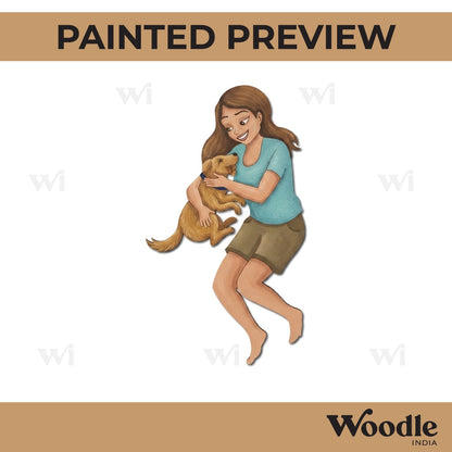 Girl With Dog Pre Marked MDF Design 1