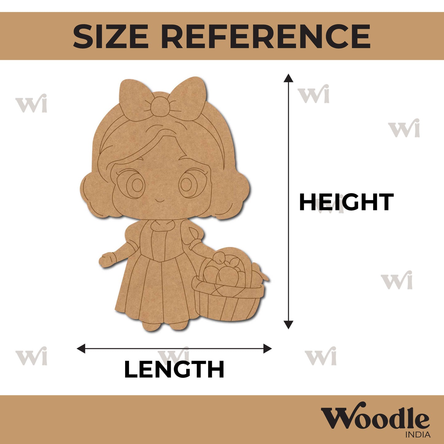 Girl With Fruits Pre Marked MDF Design 1