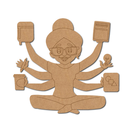 Girl With Multiple Hands Pre Marked MDF Design 1