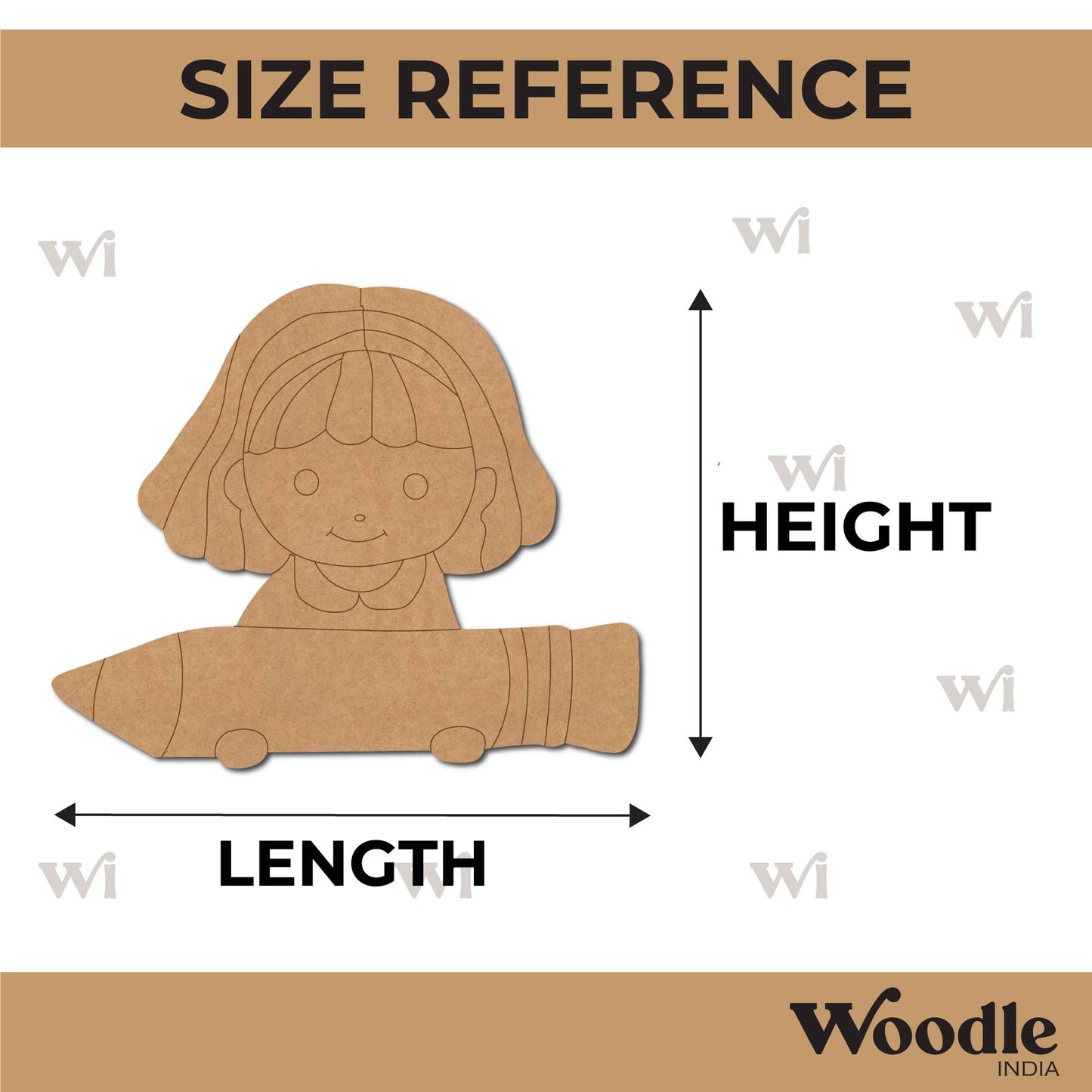 Girl With Pencil Pre Marked MDF Design 1