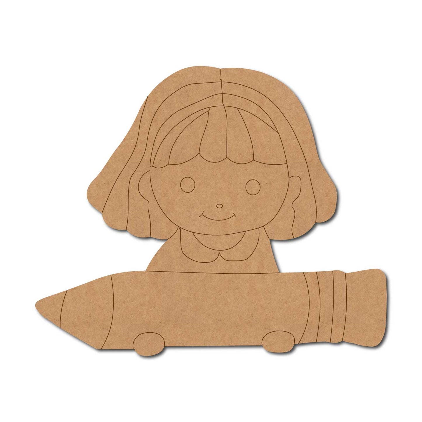 Girl With Pencil Pre Marked MDF Design 1