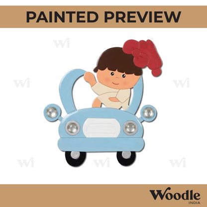 Girl In Car Pre Marked MDF Design 1