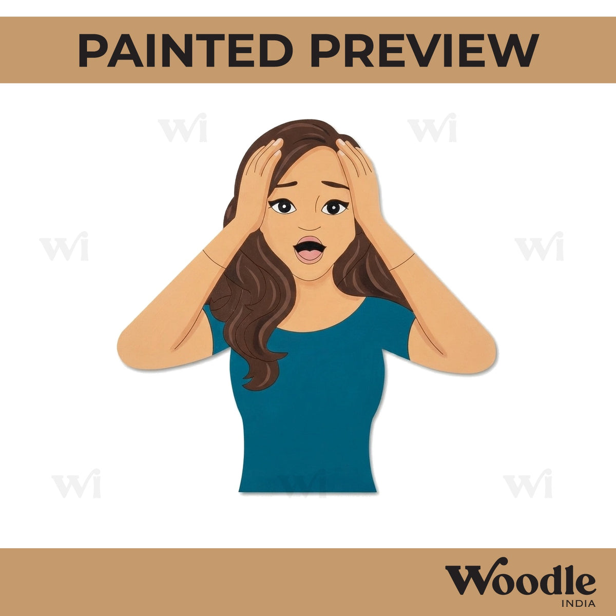 Girl Shocked Pre Marked MDF Design 1