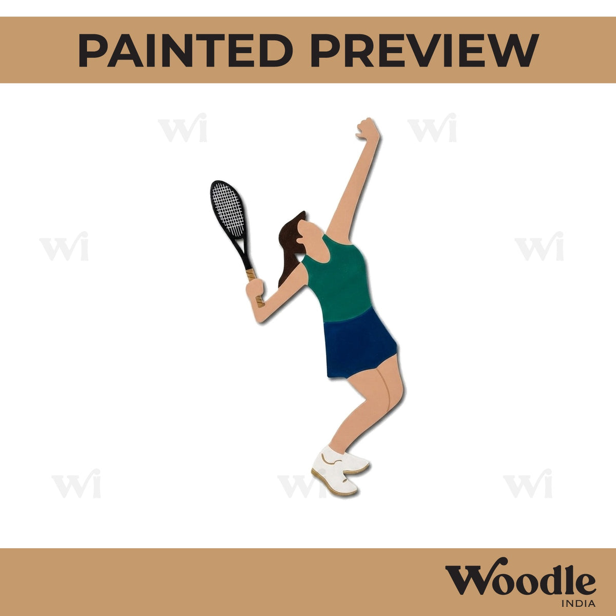 Girl Tennis Player Cutout MDF Design 1