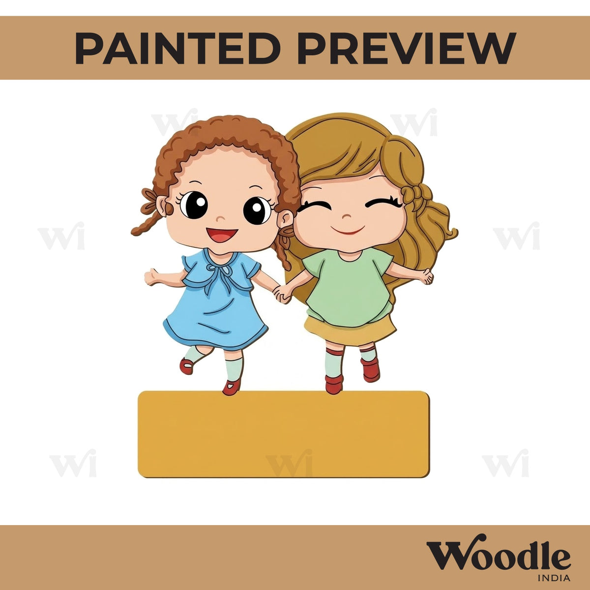 Girls Nameplate Pre Marked MDF Design 1