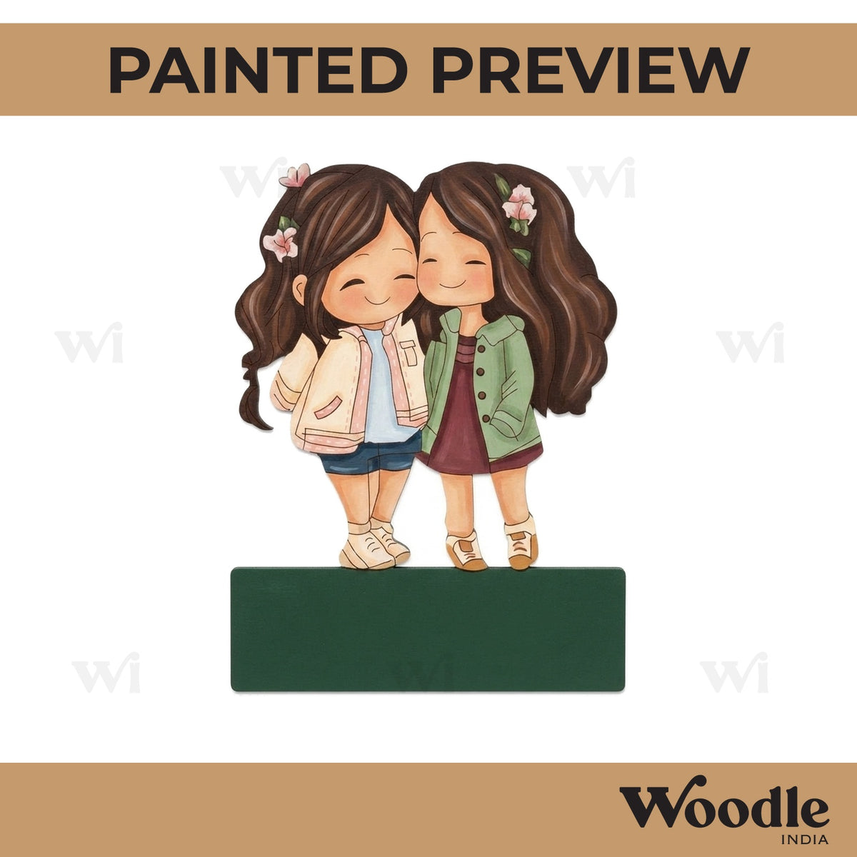 Girls Nameplate Pre Marked MDF Design 2