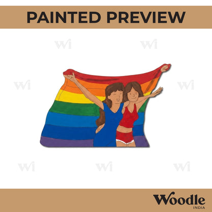 Girls With Pride Flag LGBTQ+ Pre Marked MDF Design 1