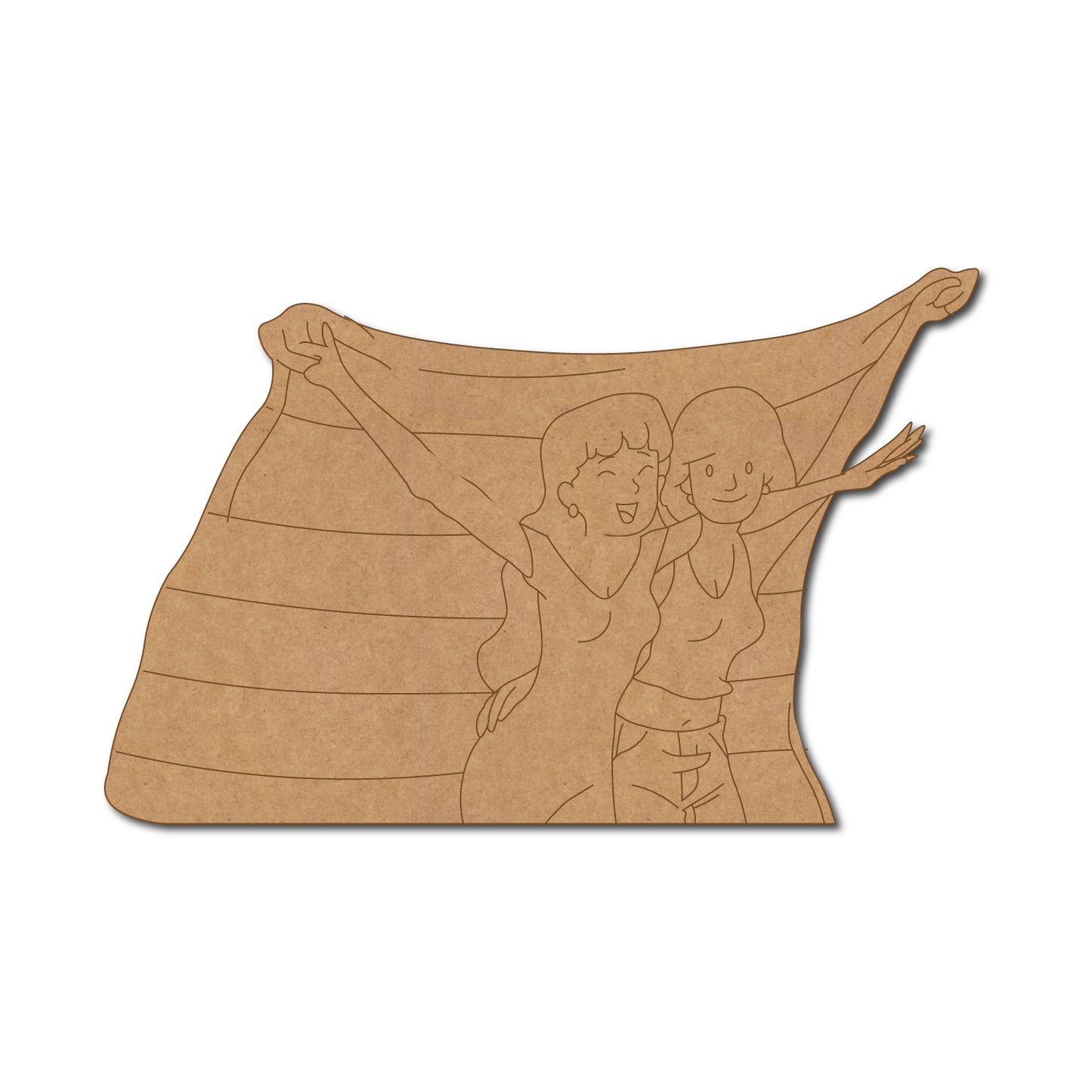 Girls With Pride Flag LGBTQ+ Pre Marked MDF Design 1