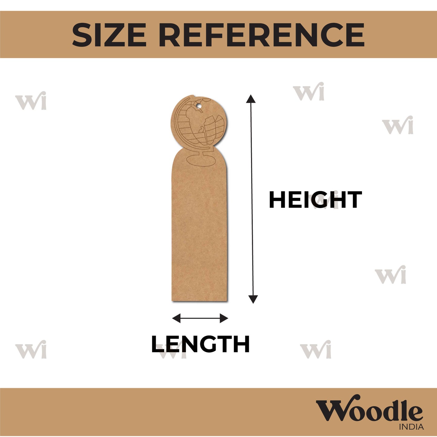 Globe Bookmark Pre Marked MDF Design 1