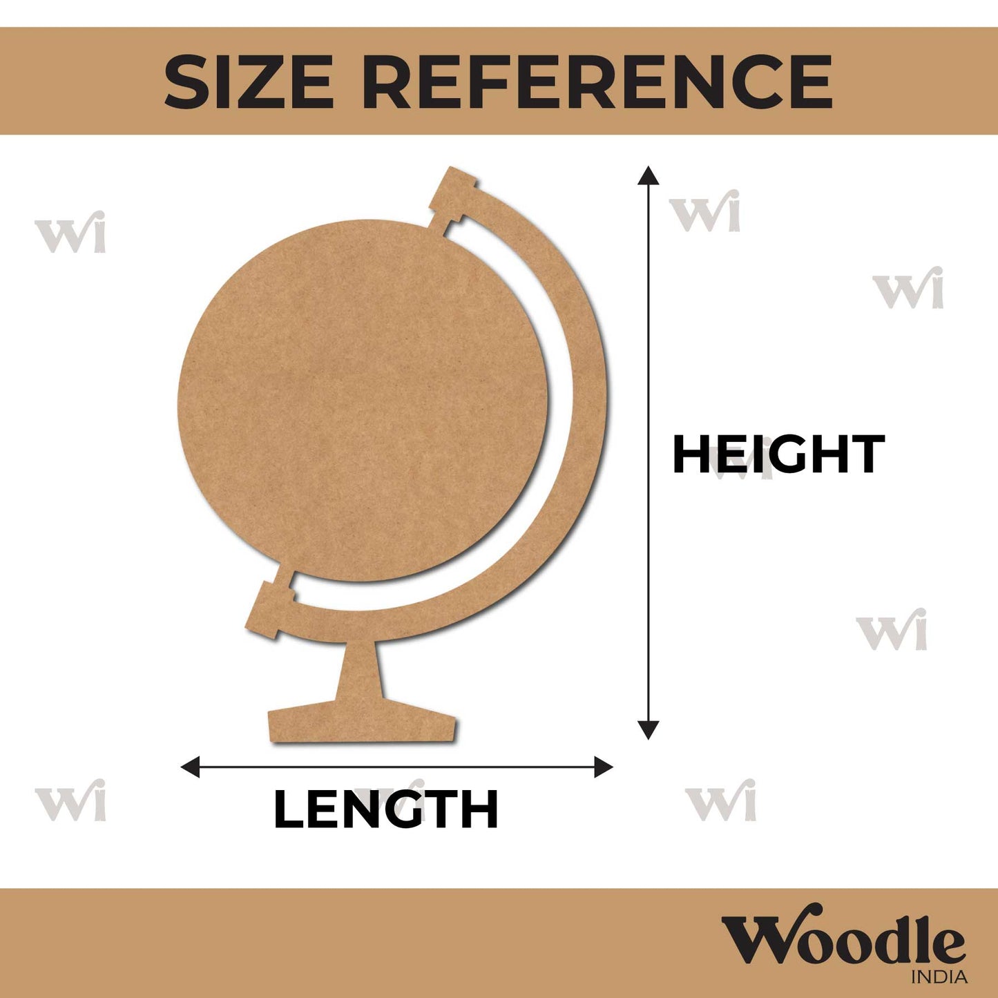 Globe Cutout MDF Design 1