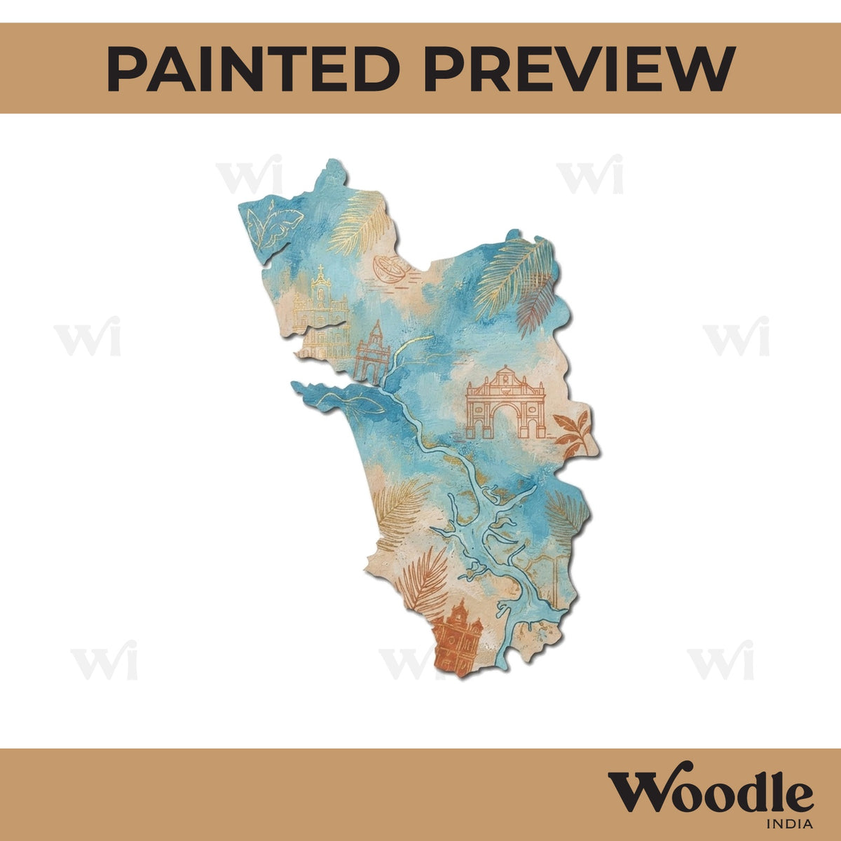 Goa Map Cutout MDF Design 1