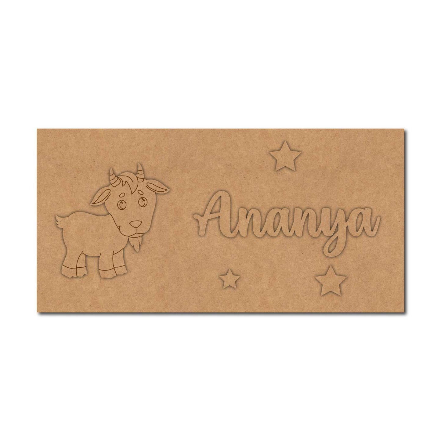 Goat Kids Nameplate MDF Design 1
