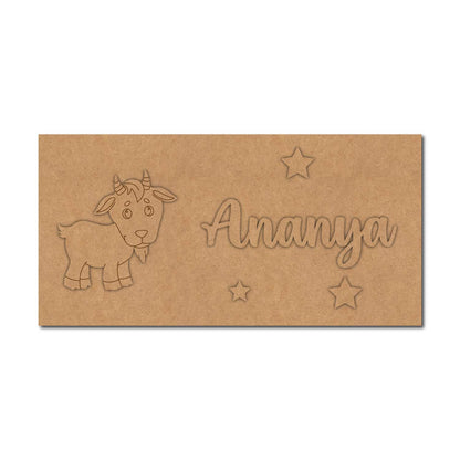 Goat Kids Nameplate MDF Design 1