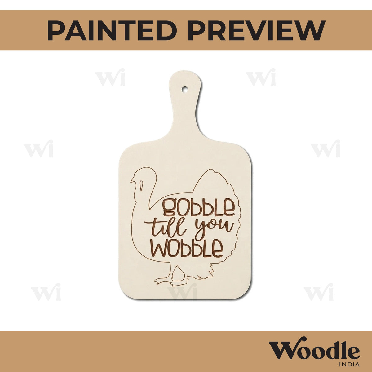 Gobble Till You Wobble Pre Marked Chopping Board MDF Design 1