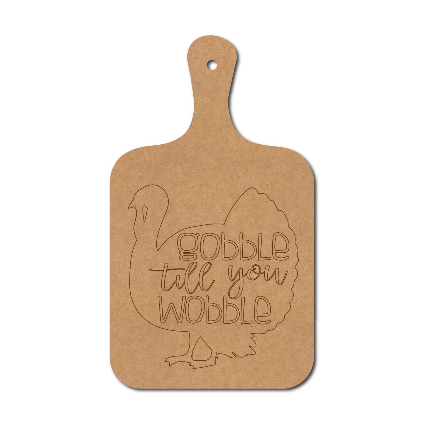 Gobble Till You Wobble Pre Marked Chopping Board MDF Design 1