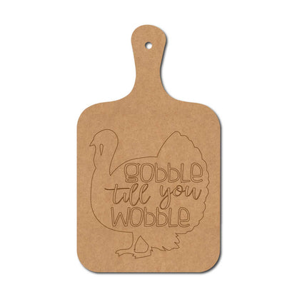 Gobble Till You Wobble Pre Marked Chopping Board MDF Design 1