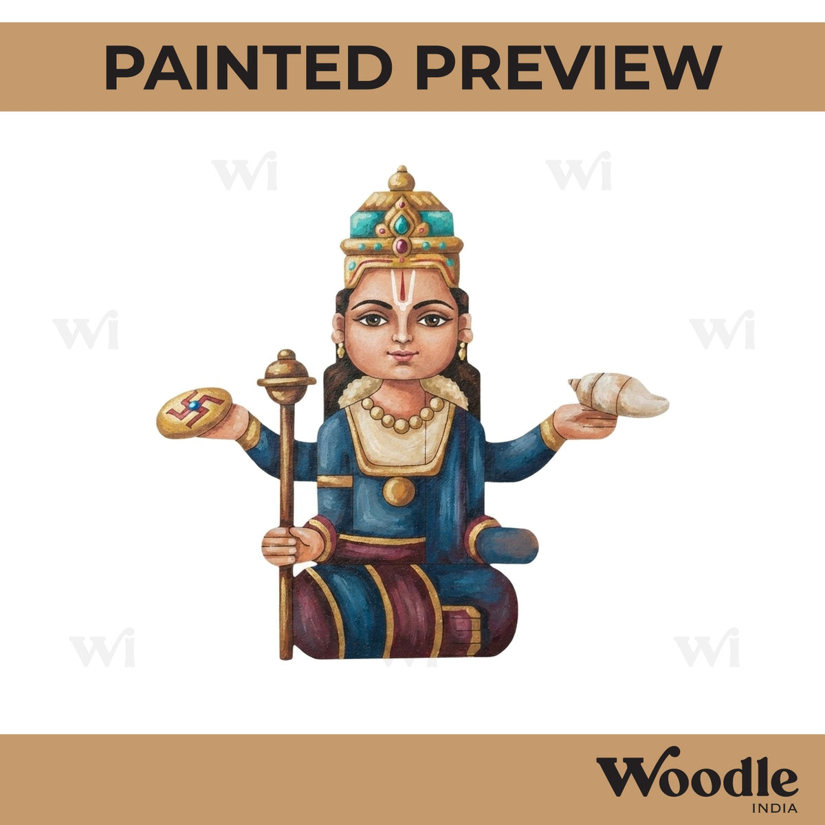 God Vishnu Pre Marked MDF Design 2