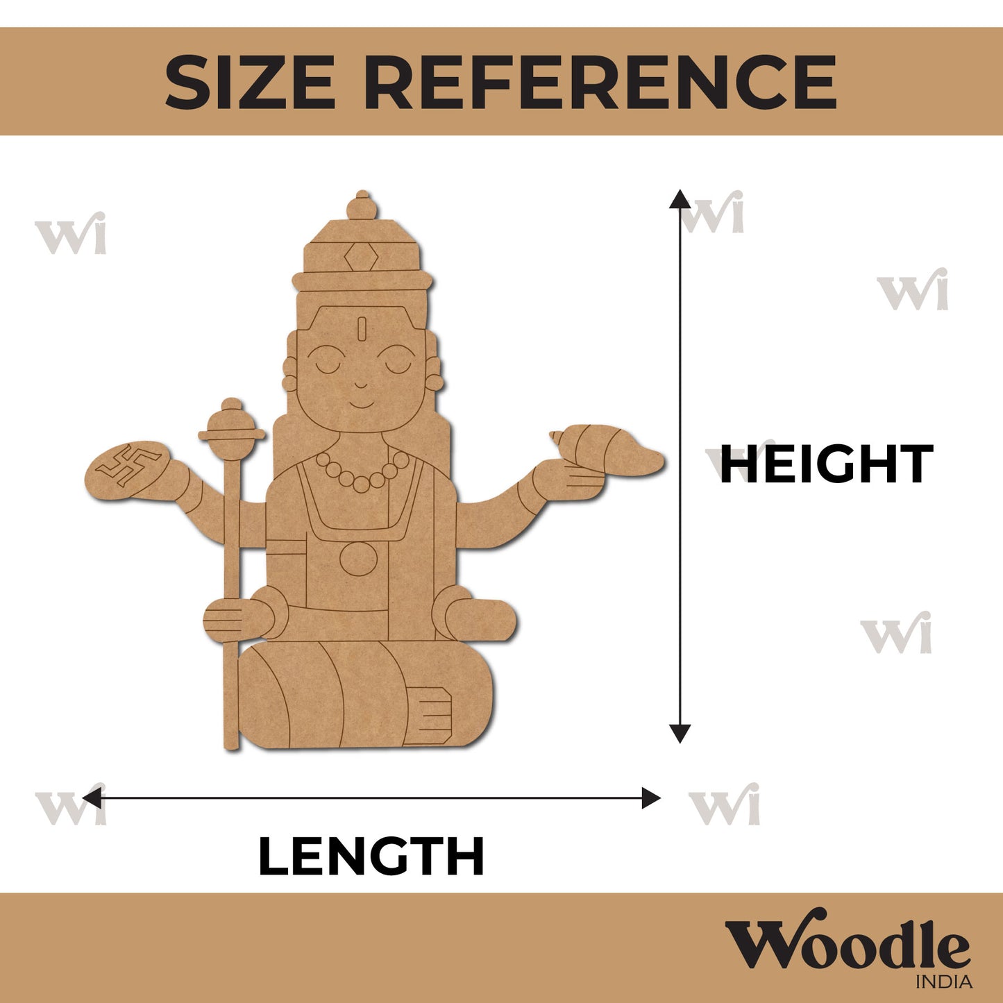 God Vishnu Pre Marked MDF Design 2