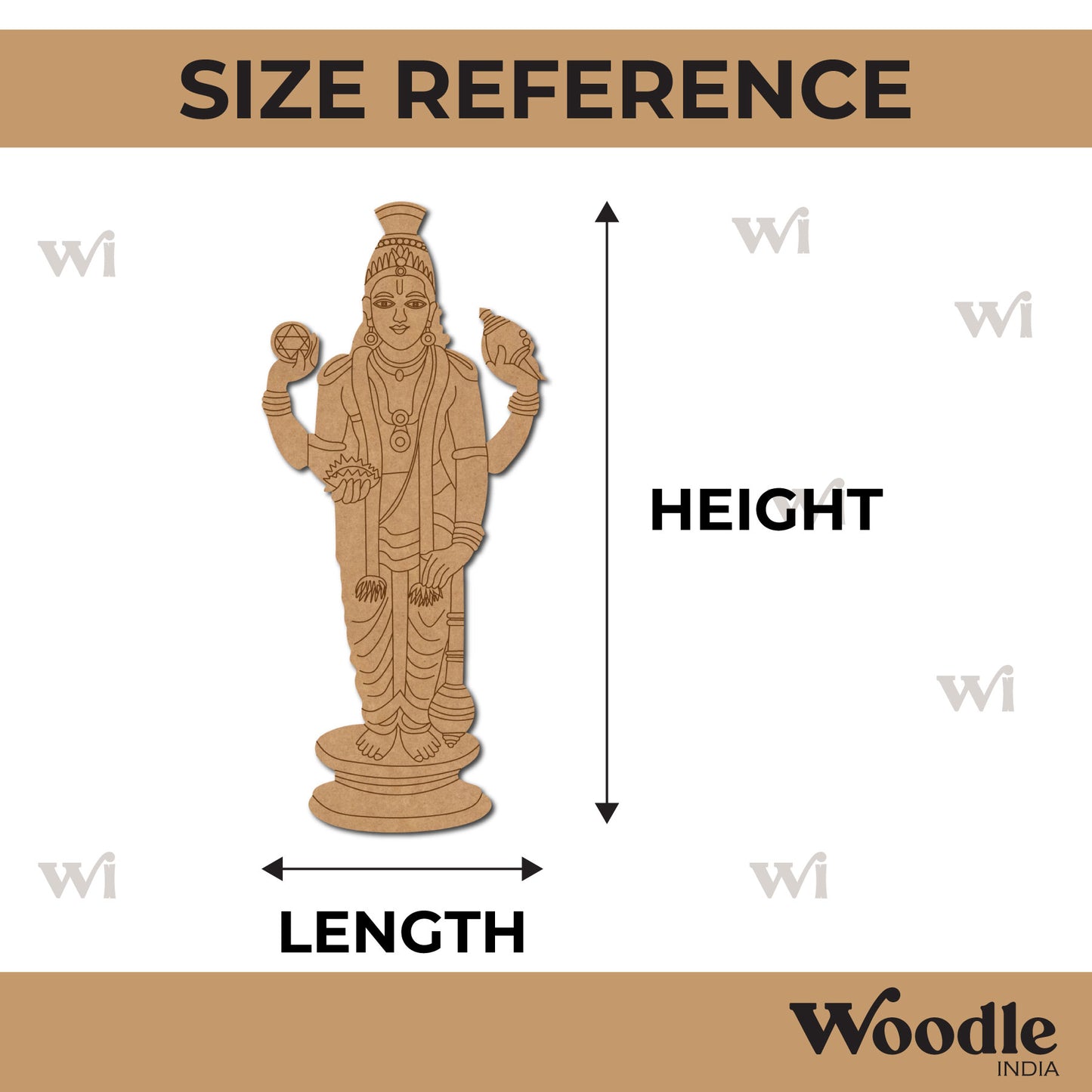 God Vishnu Pre Marked MDF Design 3