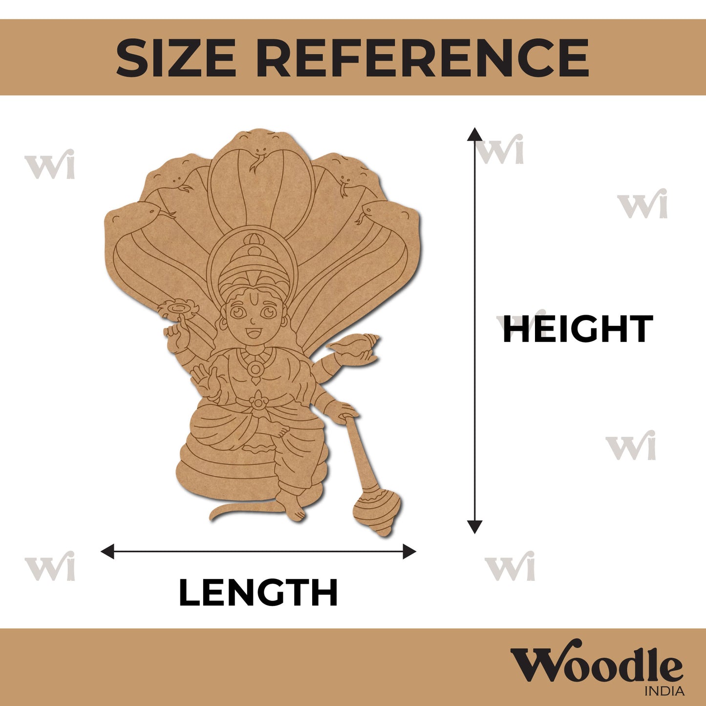 God Vishnu Pre Marked MDF Design 4