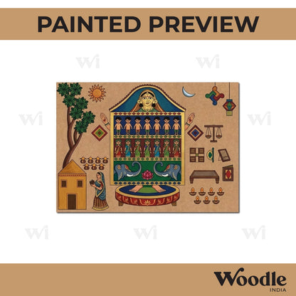 Goddess Ahoi Ashtami Pre Marked Base MDF Design 1