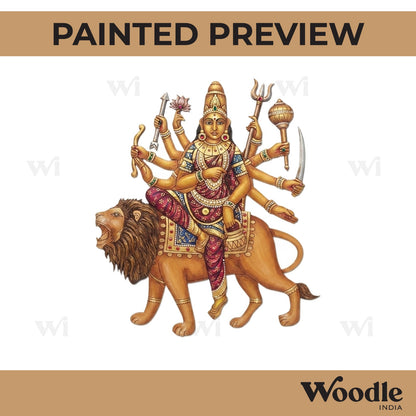 Goddess Chandraghanta Parvati Pre Marked MDF Design 1