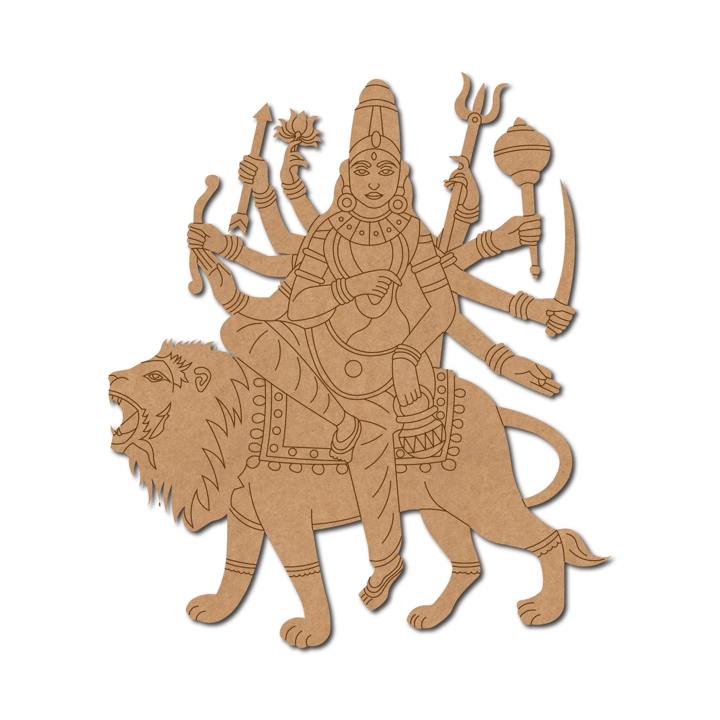 Goddess Chandraghanta Parvati Pre Marked MDF Design 1
