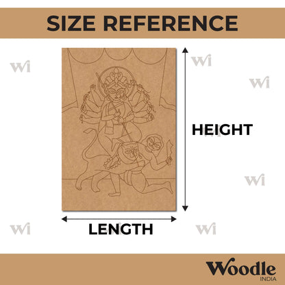 Goddess Durga Maa Mahishasura Mardini Pre Marked Base MDF Design 1