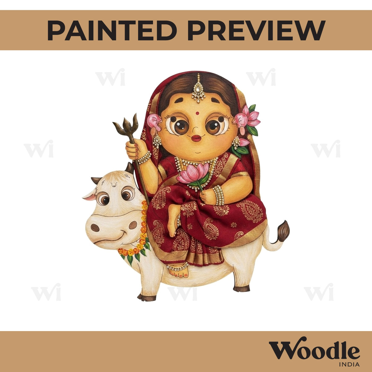 Goddess Durga Pre Marked MDF Design 1