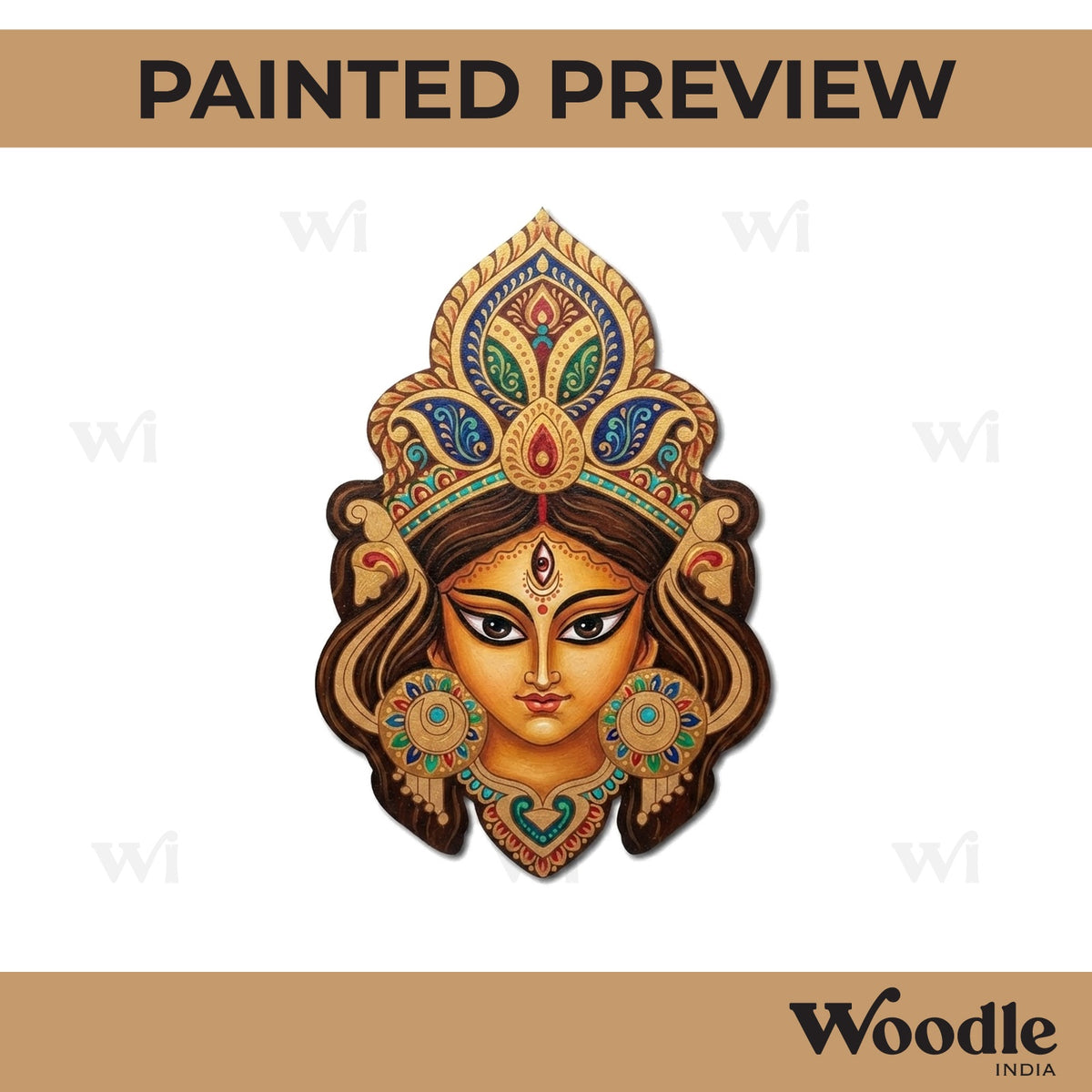 Goddess Durga Pre Marked MDF Design 2