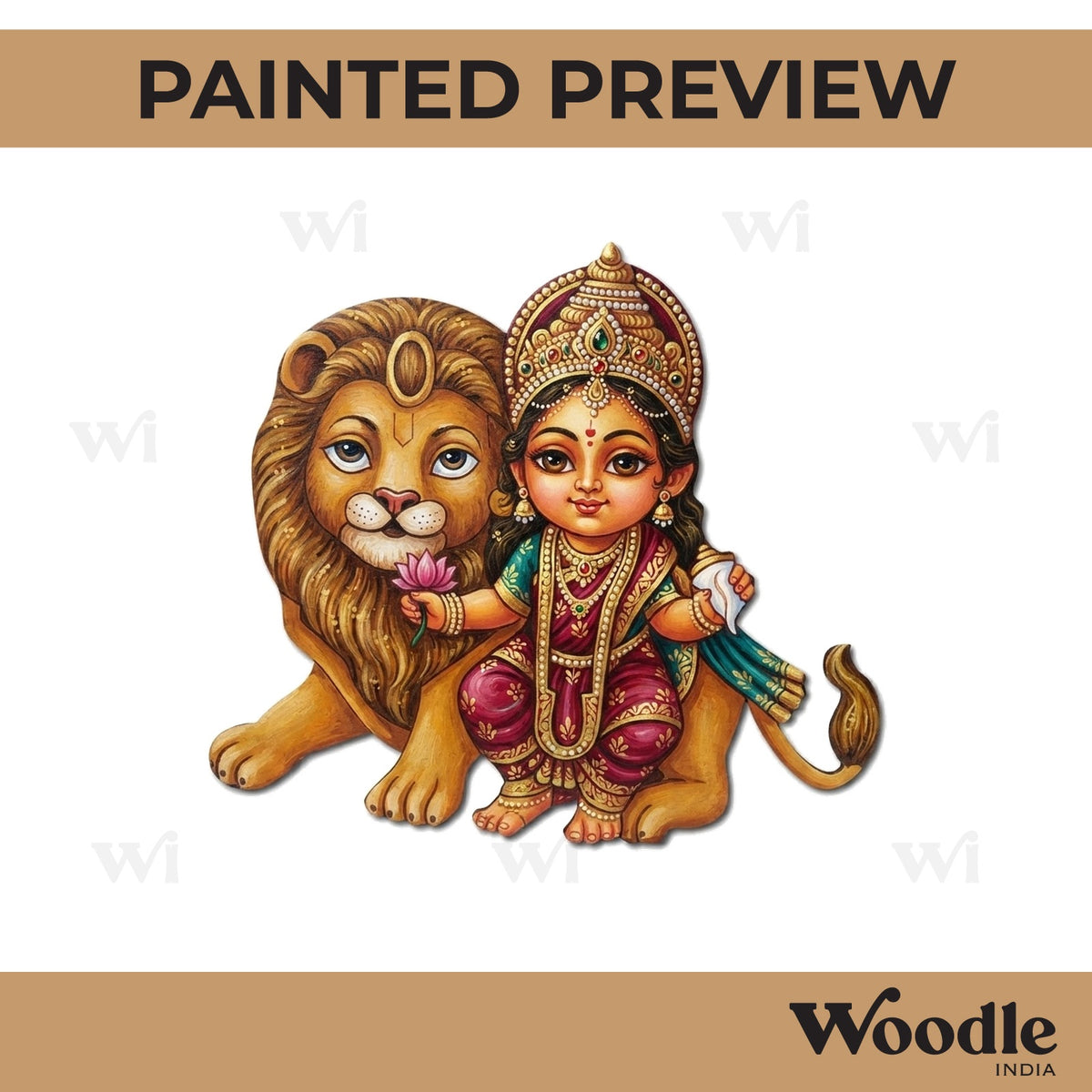 Goddess Durga Pre Marked MDF Design 3