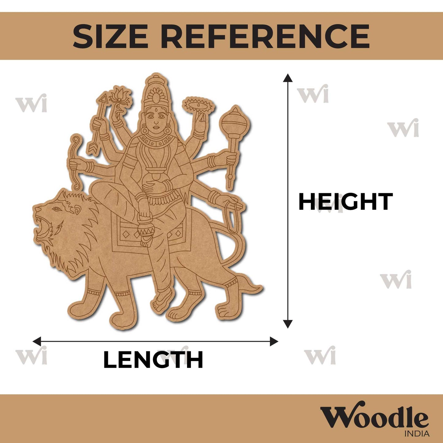 Goddess Kushmanda Pre Marked MDF Design 1
