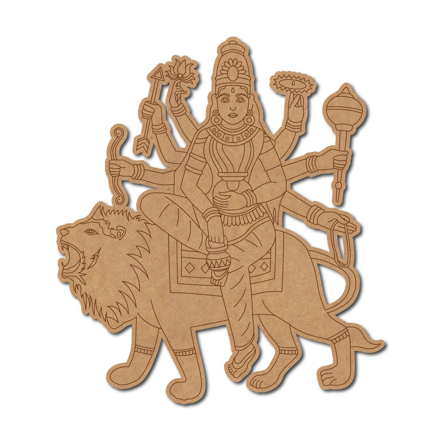 Goddess Kushmanda Pre Marked MDF Design 1