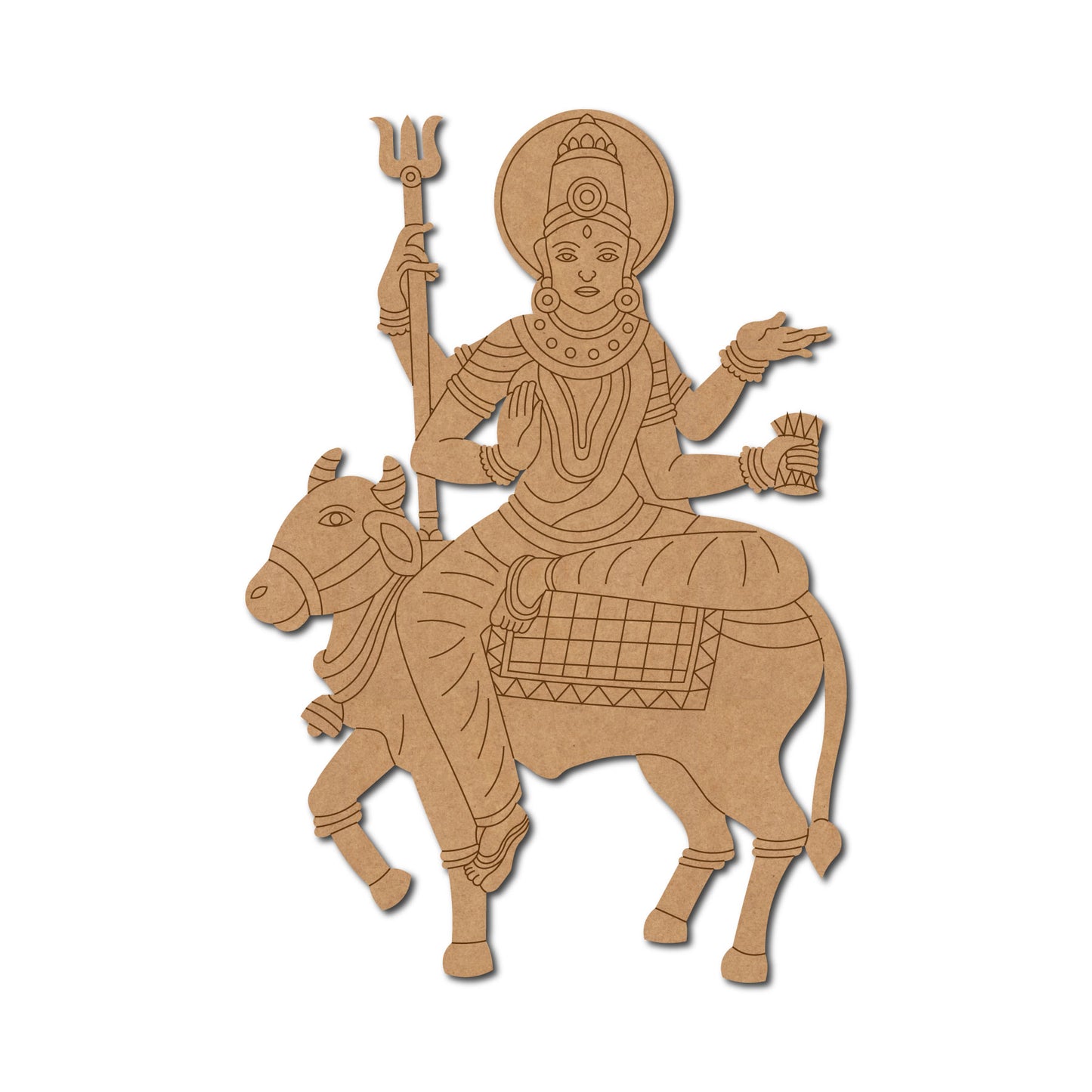 Goddess Mahagauri Pre Marked MDF Design 1