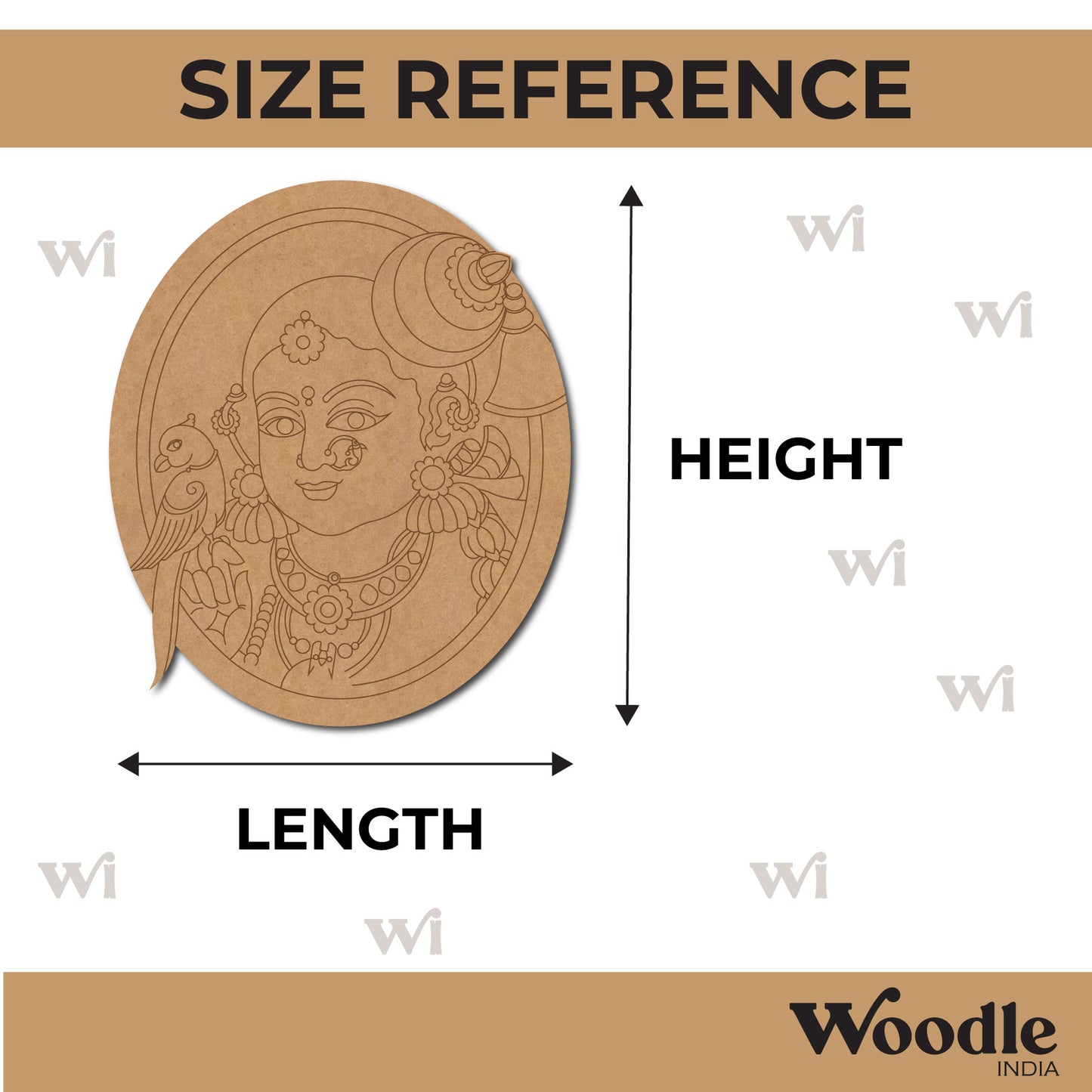 Goddess Meenakshi Pre Marked MDF Design 3