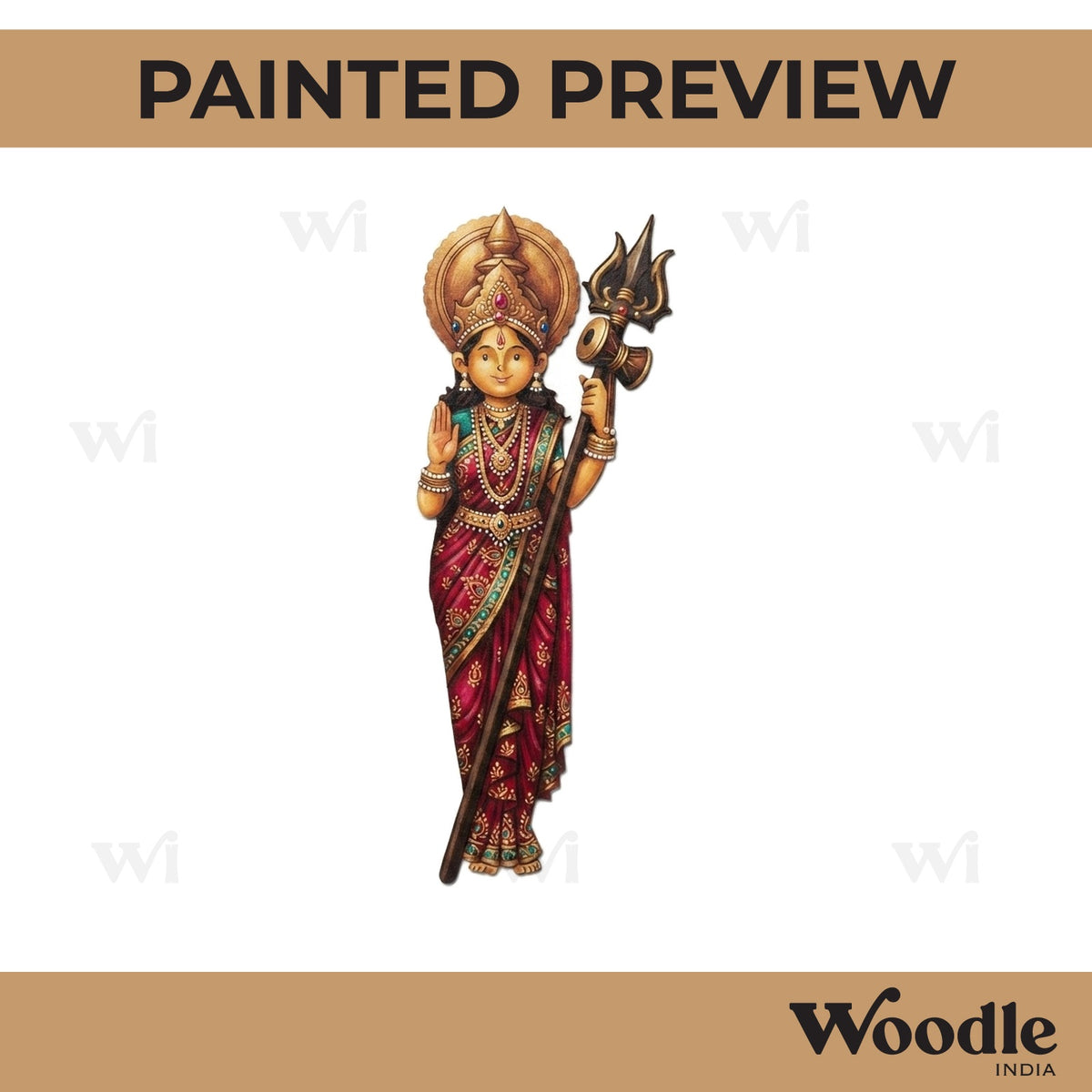 Goddess Parvati Devi Pre Marked MDF Design 1