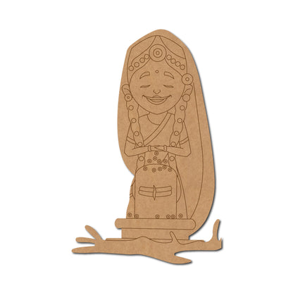 Goddess Radha Worshipping Lord Shiva Pre Marked MDF Design 1