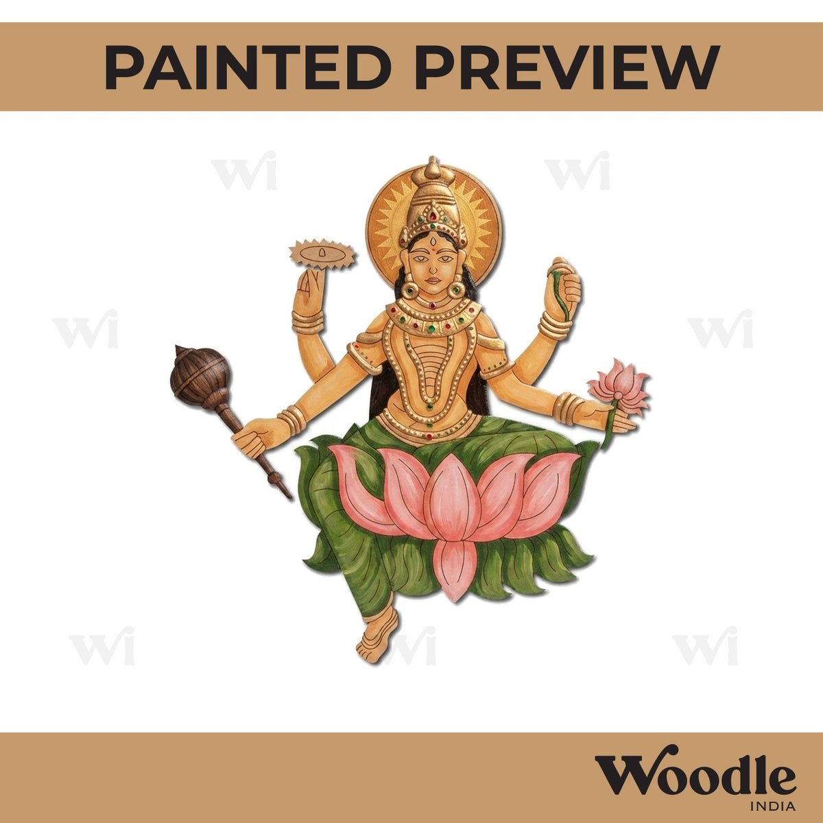 Goddess Siddhidhatri Pre Marked MDF Design 1