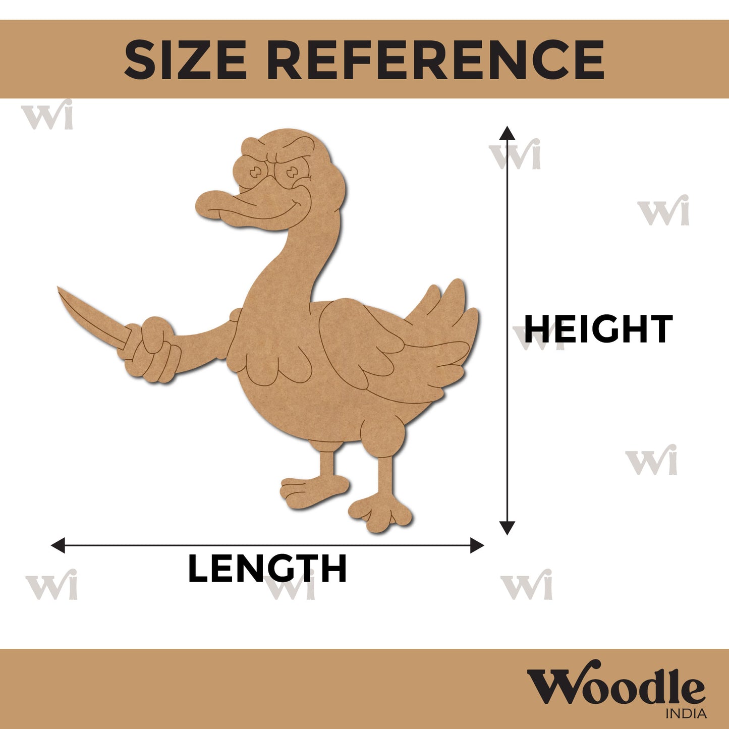 Goose With Knife Pre Marked MDF Design 1