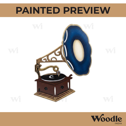 Gramophone Musical Instrument Cutout MDF Design 1