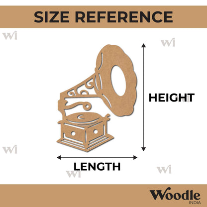 Gramophone Musical Instrument Cutout MDF Design 1