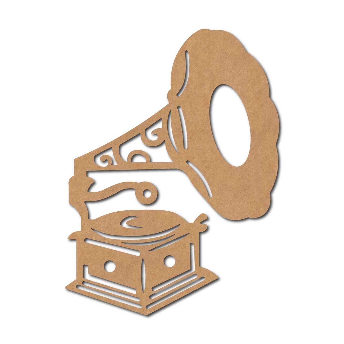 Gramophone Musical Instrument Cutout MDF Design 1