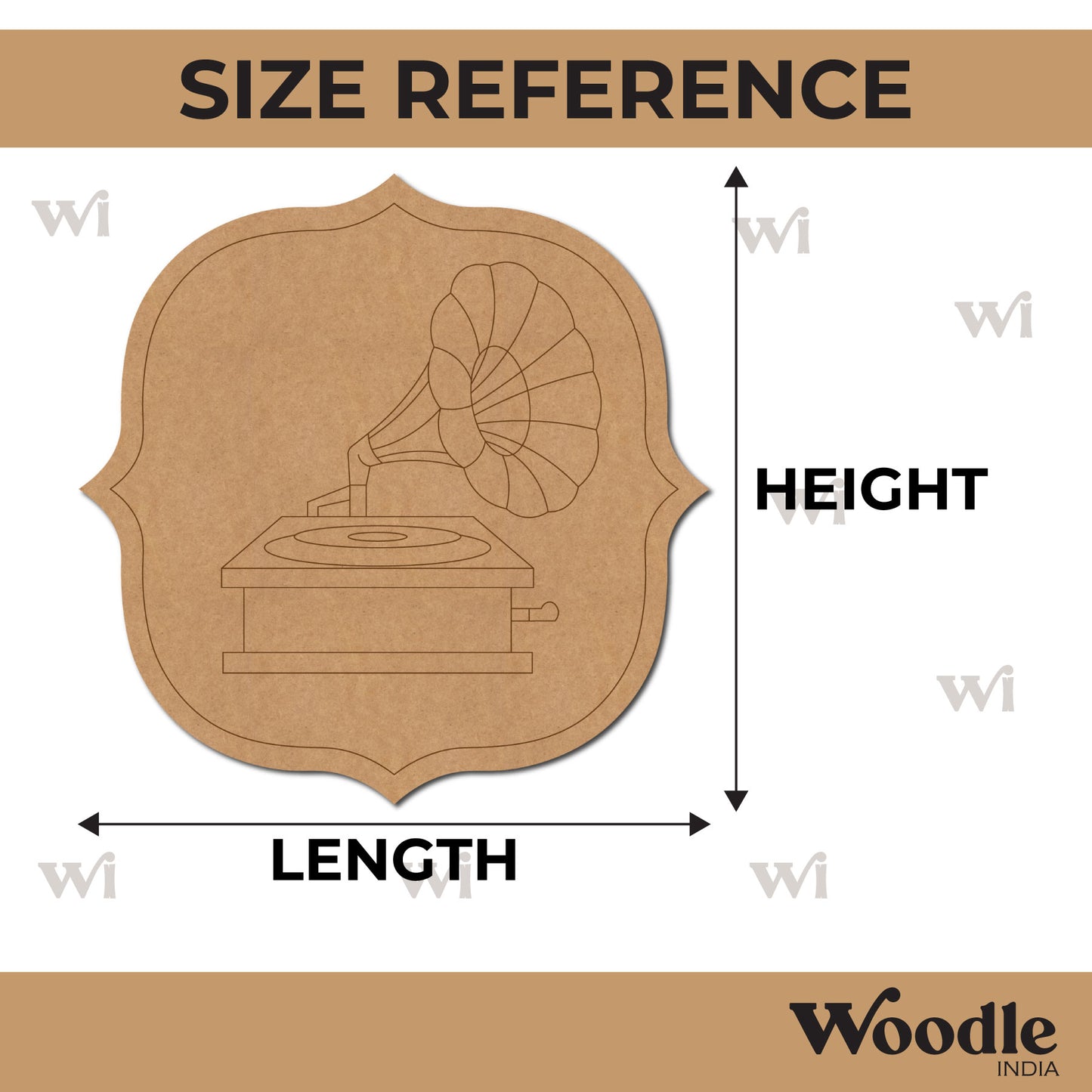 Gramophone Pre Marked Base MDF Design 1