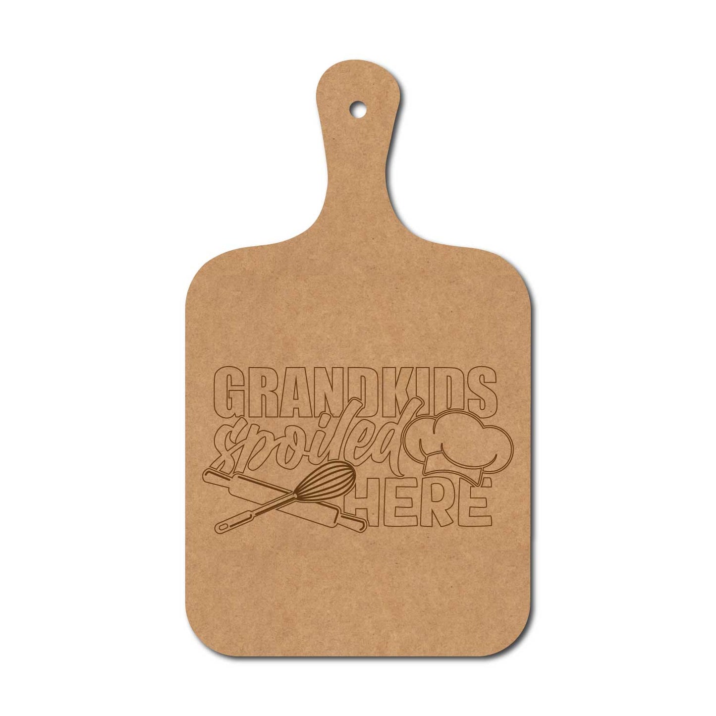Grandkids Spoiled Here Pre Marked Chopping Board MDF Design 1